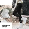 Chaussures de fitness imperméables chauds vaches de vache femmes bottes d'hiver couleur en peluche arc en peluche support les lossiers réglables pour extérieur