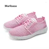 Случайные туфли Marlisasa Chaussures Plates Femmes Женщины мода белый дышащий против подростка против розового черного F5231