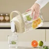 Water Bottles Mason Jar Pitcher Juice Container Airtight Drink Jug Fridge Pitchers Press Containers With Filter & Handle For Milk Iced Tea