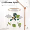 Mobils# Felf Dinosaur Baby Rattle Toys Wooden Mobile Musical Bed Toy Appeding Toy 0-12 MESE NEGATUNO CRIB RAPPIO DI RAGGIO DI RAGGIO