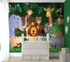 Mural Jungle Animals Wallpaper Mural 3D Fondo de pantalla para Fondo de pantalla de TV para niños