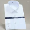 Men's Dress Shirts 2024 Men Button Down Smart Casual Long Sleeve Shirt Style Stretch Fashion Solid Plain Black White