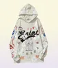 Sweats à capuche masculine Khaki Scrawl Letter Streetwear SweetShirts Pullover Hooded Casual Tops4718875