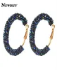 2021 NEWBUY Classic Design Fashion Charm Austrian Crystal Hoop Earrings Geometric Round Shiny Rhinestone Female Earring Jewelry2326643