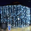 Party Decoration Upgraded Solar Curtain Light 300LEDs 8 Mode Remote Control Waterproof Waterfall Fairy String Lights F/Patio Garden Wedding