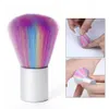 Rainbow Nail Art Dust Brush Soft Glitter Powder Remover Pen Brushes Cleaner Nail Acrylic Brush Remover Handle Rhinestones F9e0