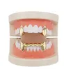 Hip Hop Smooth Grillz Real Gold Plated Dental Grills Vampire Tiger Teeth Rappers Body Jewelry Four Colors Golden S jllZlN ffshop208268633