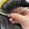 Indian Virgin Human Hair Ersatz #1B Schwarz Oktobertoupe 8x10 vordere Spitze mit PU -Einheit für weiße Männer
