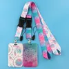 Panda Rainbow Card Holder Neck Strap Lanyard Keychain ID Credit Card Cover Pass Mobile Phone Charm Badge Holder Accessories Gift