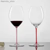 نظارات النبيذ Jinyoujia-Austrian Riedel Style Red Wine Wine Lass Handmade Color Handlet Obcury Bordeaux Burundy Wine Taster Cup L49