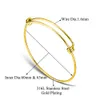 20pcs/lot 316 Stainless Steel DIY Charm Bangle 50-65mm Jewelry Finding Expandable Adjustable Wire Bracelet Wholesale 240408