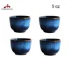 Cups Saucers Tea Set Big Capacity Ceramic Cup Of 4 Chinese 5 Oz