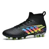 American Football Shoes Men's Long Spike Boots Futsal Soccer Non Slip Kids High Ankle Cleats Professional Grass Training Sneakers
