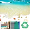 Wall Stickers 3D Flooring Sticker Beach Pattern Bedroom Kitchen Toilets Floor Painting Self-adhesive Removable Non-Slip Wallpaper