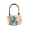 Sacs à bandouliers 2024 femmes sacs simples portables colorés en cuir PU PU Casaul Top Bucket Handbags Designer Mini Crossbody