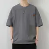 2024 Neues Sommer Herren-Trendy Lose Clothing Mode Brand Student kurzärmeliges T-Shirt Top Round Hals 5/4-Ärmel Halbärmel T-Shirt