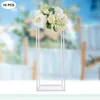 10Pcs 60cm Geometric Rectangle Metal Stands Flower Floor Rack Plant Display Holders White for Wedding Party Centerpieces Decor