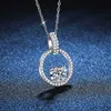 Sier S925 sterling sterling One Mosan Diamond Necklace Ring Ring Pendant Female Laidaid قليلاً مع سلسلة الترقوة الحجرية Mosan Diamond Mosan