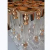 Party Decoration Event Gold Acrylic Crystal Flower Stand Centerpieces Vases Geometric Centerpiece Floral Vase Candle Holder 2621