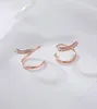 100 Real 925 Sterling Silver Spiral Stud Earrings for Women Korea Rose Gold Geometric Ear Jewelry Christmas Gifts YME5922956391