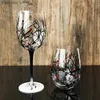 نبيذ أكواب النبيذ كريستال Lass مطلية برامج جذعية إبداعية مطلية بأربعة مواسم Lass Lass Stemware Wine Lass Fours Tree Red Wine Lass L49