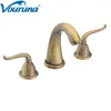 Torneiras de pia do banheiro Vouruna Alavancas duplas por atacado de 8 polegadas de bronze antigo / ouro da torneira de torneira dourada vintage Basin Basin Mixer Tap