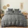 Tufted Dot Duvet Cover 3 Stück Set (1 Jacquard Bettdecke 2 Kissenbezüge) Weiche Mikrofaser mit Reißverschluss -Eckbindungen TJ9500