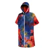 Men Tie-Dye Surf Poncho Replacement Quick Dry Bathrobe Hooded Microfiber Beach Bathroom Towel Women's Swimming Dive Suit 80x110