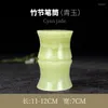 Dekorativa figurer Jade Pen Container Chinese Style Desk Decoration Manual vardagsrum Bambuform