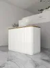 Decorative Plates Clothing Store Checkout Counter Bar Cabinet White Paint Small Size Front Desk 1.4m