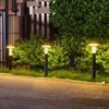 Solar Garden Pathway Light Imperproof Aluminium Lampe Pilier de paysage moderne Villa extérieur El Bollards