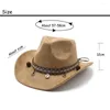 Bérets Unisexe Cowboy Chapeaux Western Caps pour les femmes et les hommes en daim 57-58 cm Coquilles décoratives