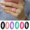 Fingerringe Band Gummi-Ringe 5mm Frauen Flexible Hochzeitssport-Strassringe Silikonring Hypoallergengröße 4-9