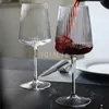 Wijnglazen Verticaal patroon 200-550 ml loodvrij kristallen Lass Oblet Red Wine Champane Whisky Cup Juice Dessert Bowl Fashion drinkware L49