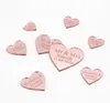 50pcs Miroir acrylique gravé personnalisé Love Heart With Hole Gift Tags Table de la fête de mariage Confetti Decor Centre Centre Favors 21469703
