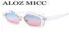 Aloz MICC 2018 Trendy Half Rame Square Okulary przeciwsłoneczne Kobiety Moda Clear Brand Designer okulary przeciwsłoneczne dla kobiet Oculos de Sol A4428863123