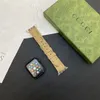 Klasyczny pasek Emboss Letter Smart Watch do Apple Iwatch 9 8 7 6 5 4 3 2 SE Ultra nadgarstka Opaska obserwowana Bransoletka Designer Projektowanie stali nierdzewne 40 mm 42 mm 44mm 45 mm 49mm 49mm