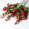 Flores decorativas simuladas de várias cabeças longas ramos de rosa caseiro de casamentos de casamento artificial ornamentos de flores falsas