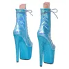 Zapatos de baile 20cm/8 pulgadas PU Upper Modern Sexy Nightclub Pole Plataforma de tacón alto Boots de tobillo para mujeres 388