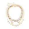 4PCS / Set Boho Collier de tour de cou à paillettes à paillettes en cristal coloré pour femmes Bijoux Y2K