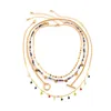 4pcs/set boho kleurrijke kristal pailletten kwastige choker ketting voor vrouwen trendy zomer vintage ot buckle keten y2k sieraden