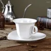 Mugs Ceramic Heart-shaped Coffee Cup And Saucer Set Mug Afternoon Tea Kitchen Accessories Milk Drinkware