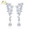 Dangle Earrings Pabang Fine Jewelry 925 Sterling Silver White Sapphire作成Moissanite Sparkling dropl