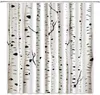 Tende per doccia Birch Tree di Ho Me Lili Terina bianca e nera Trunk senza foglie arte senza foglie arte in poliestere decorazioni per il bagno impermeabili