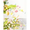 Decorative Flowers YYSD Easter Eggs Tree Branch Colorful Painting Foam Flower Fake Plant DIY Decor