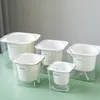 2pcs square Self -Flower Pot, творческий плантатор цветов растений, автоматическая гидропонная цветочная пласть, внутренний садовый столик декор