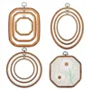 Party Decoration 9Pcs Embroidery Hoops Imitated Wood Display Frame Circle Oval Octagonal For Art Craft Sewing And Hanging Ornaments Decor