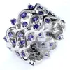 Cluster anneaux légers luxe personnalisés de mode personnalisée incrustée Amethyst Zircon Ring pour les femmes Accessoires de bijoux de fiançailles de mariage à la mode Gift