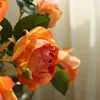 Flores decorativas D0AD Vintage Small Rose Artificial Flower Decoration Single Haste Fake Roses Party Wedding Pograph