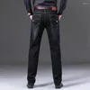 Jeans para hombres Negocios informales Casco STRING Fashion Classic Blue Black Work Black Denim Pantalones Pantalones de alta calidad Ropa de alta calidad